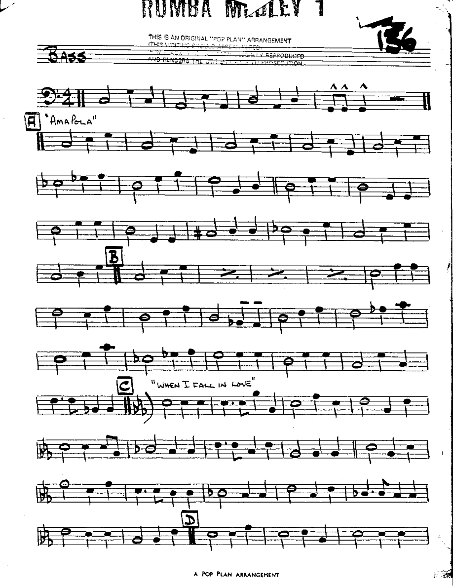 Rhumba Medley #1-Bass — Kleines Ensemble sheet music by Rhumba Medley #1 | Latin Jazz