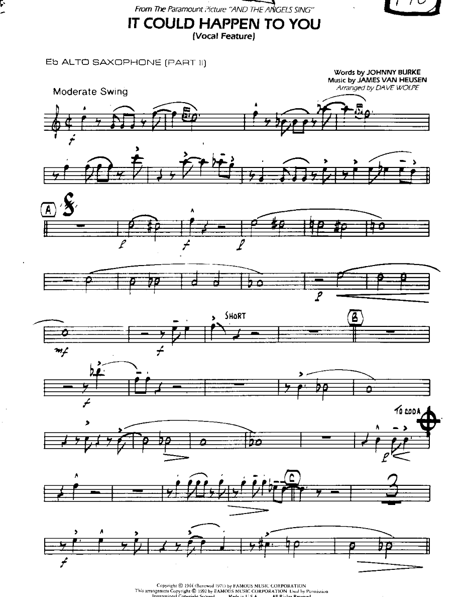 It could happen to You-Alto — Small Ensemble sheet music by It could happen to You | Jazz Standard