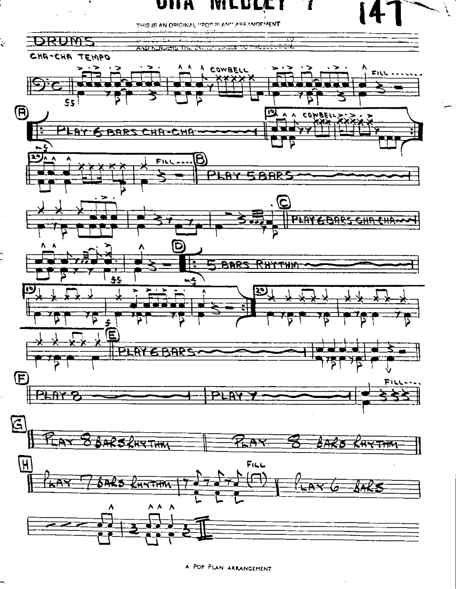 Cha Cha Medley #7-Drums — 小型乐队 sheet music by Cha Cha Medley #7 | Cha-Cha