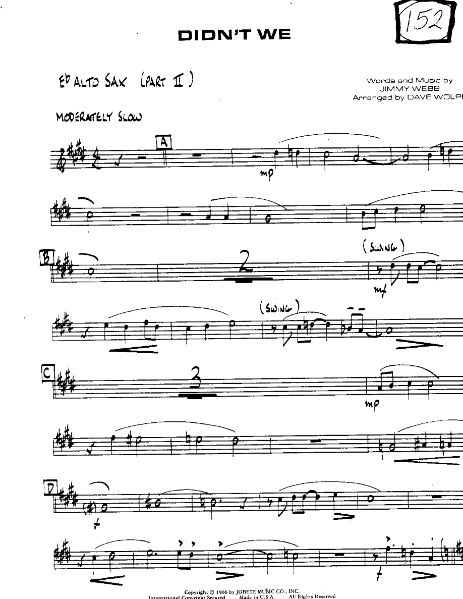 Didn't We-Alto — sheet music preview