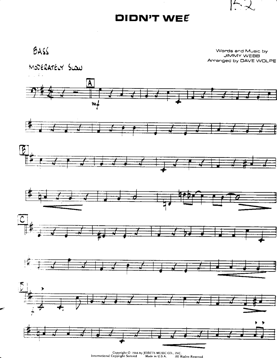 Didn't We-Bass — sheet music cover (first page)
