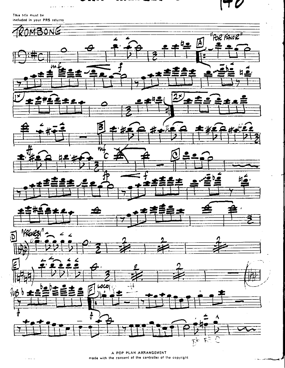 Cha Cha Medley #6-Trombone — Small Ensemble sheet music arranged by Cha Cha Medley #6 | Cha-Cha