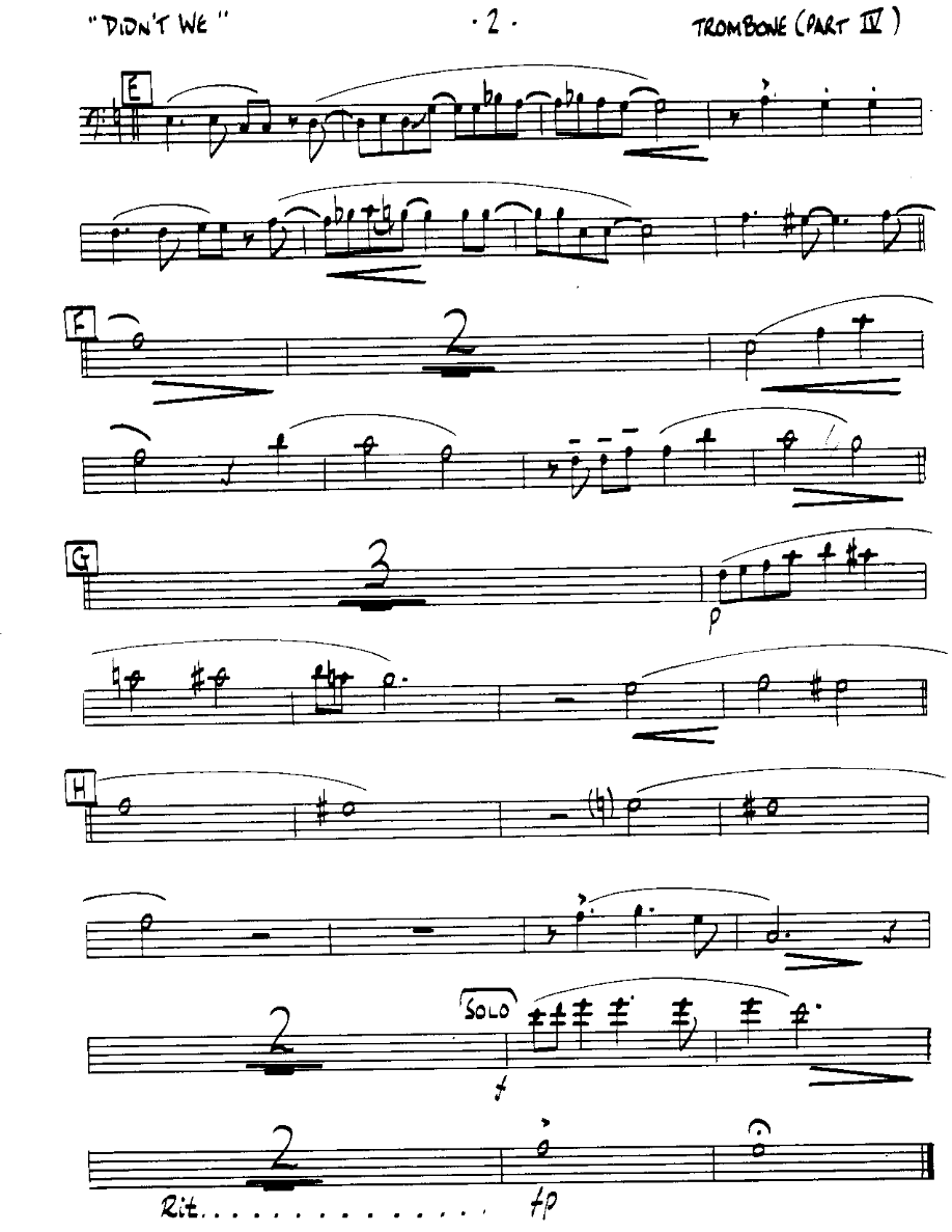 Didn't We-Trombone — sheet music cover (first page)