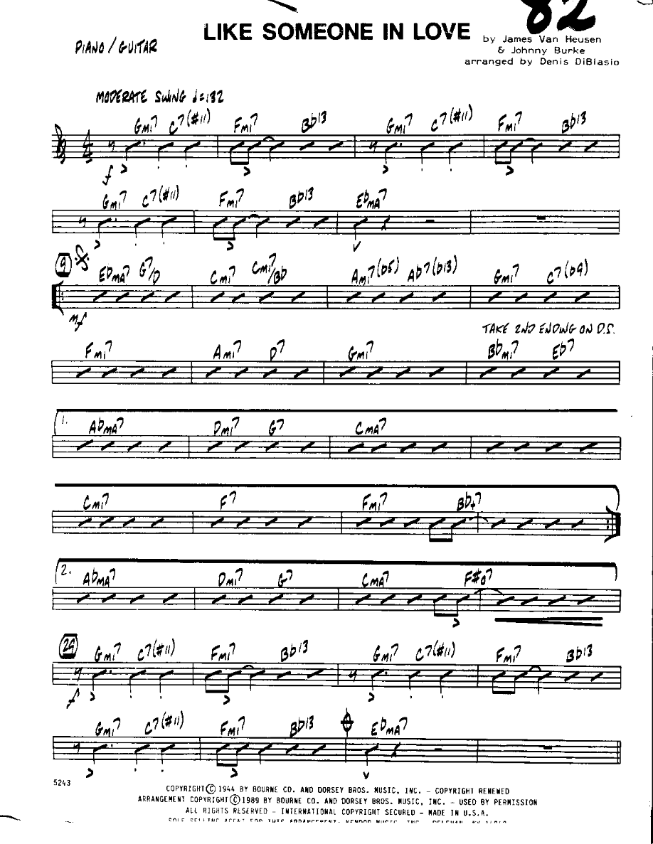 Like Someone in Love-Piano — Small Ensemble sheet music arranged by Mr. X | Jazz Standard