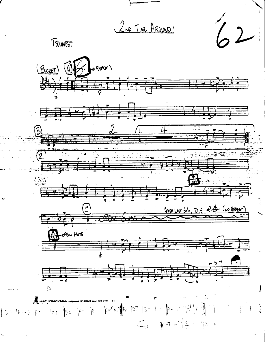 The 2nd Time Around-Trumpet — sheet music cover (first page)
