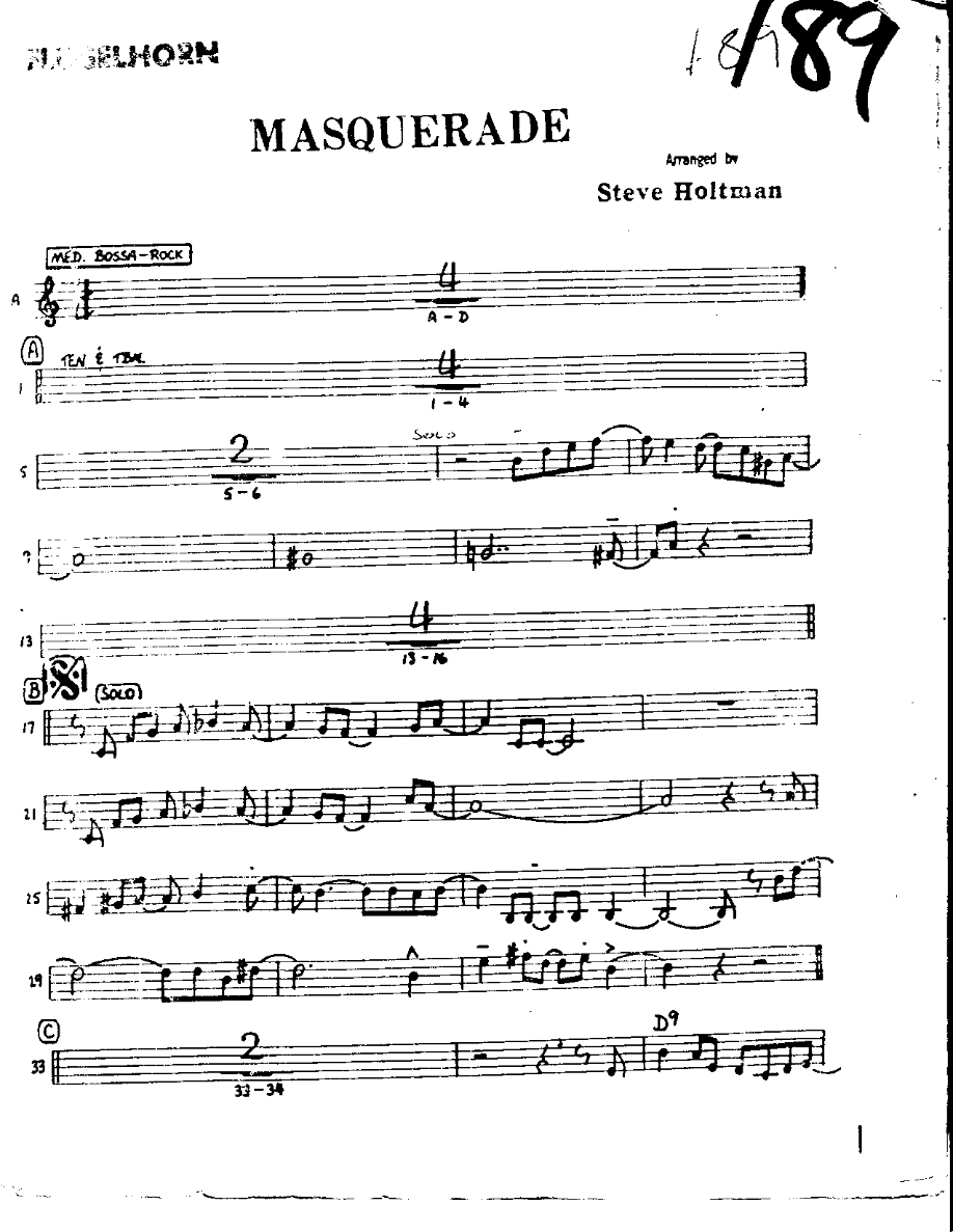 This Masquerade-Trumpet — sheet music cover (first page)