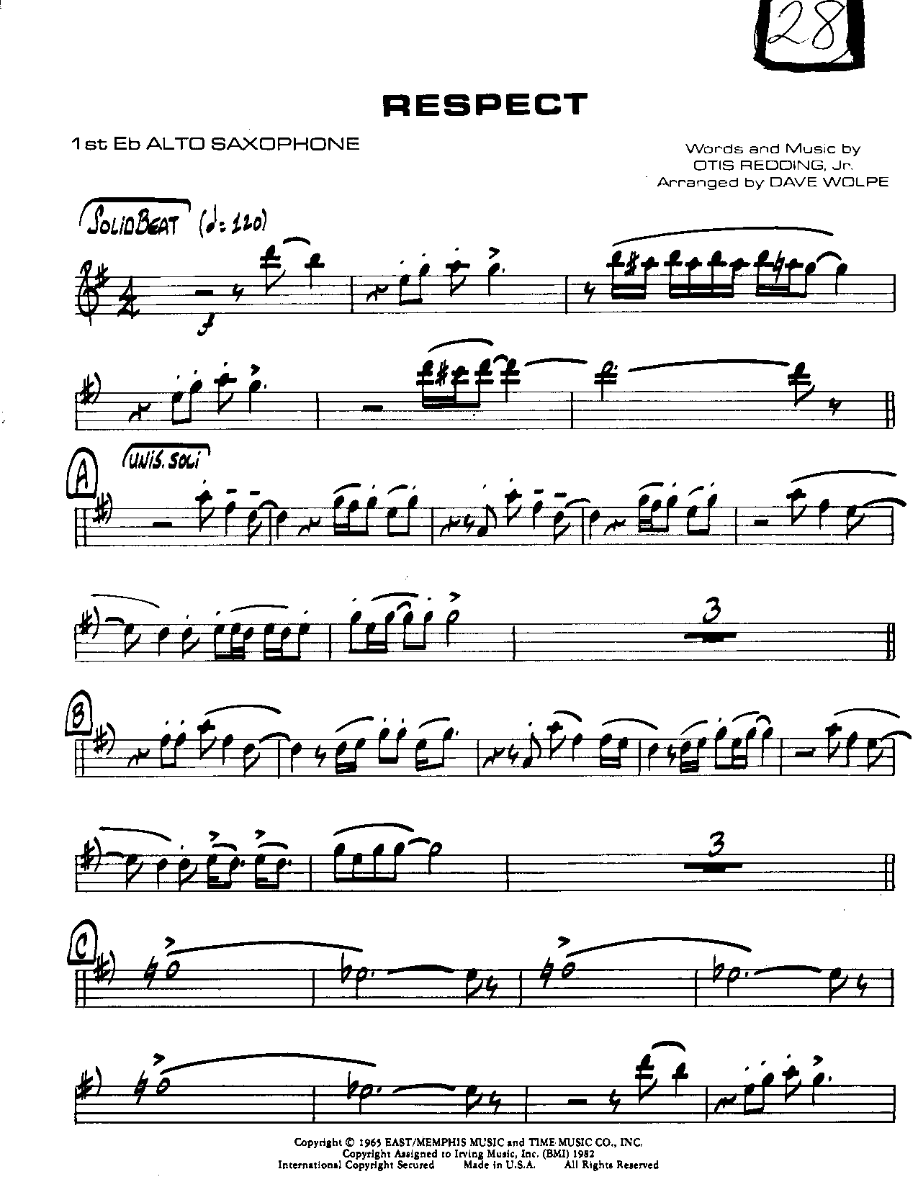 Respect-Alto — sheet music cover (first page)