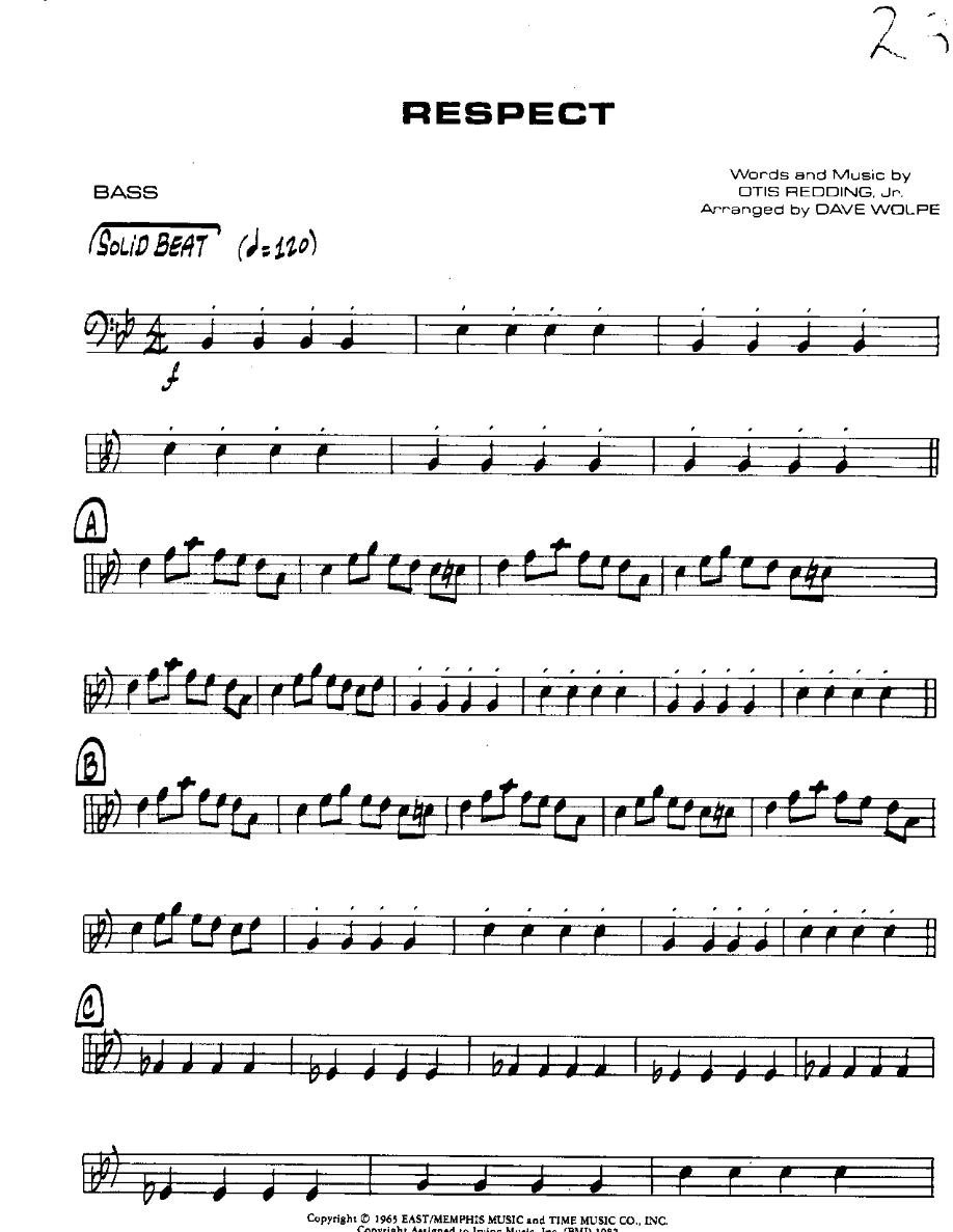 Respect-Bass — sheet music cover (first page)