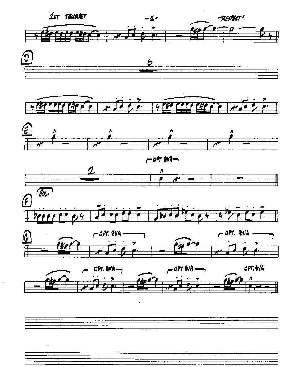 Respect-Trumpet — sheet music cover (first page)
