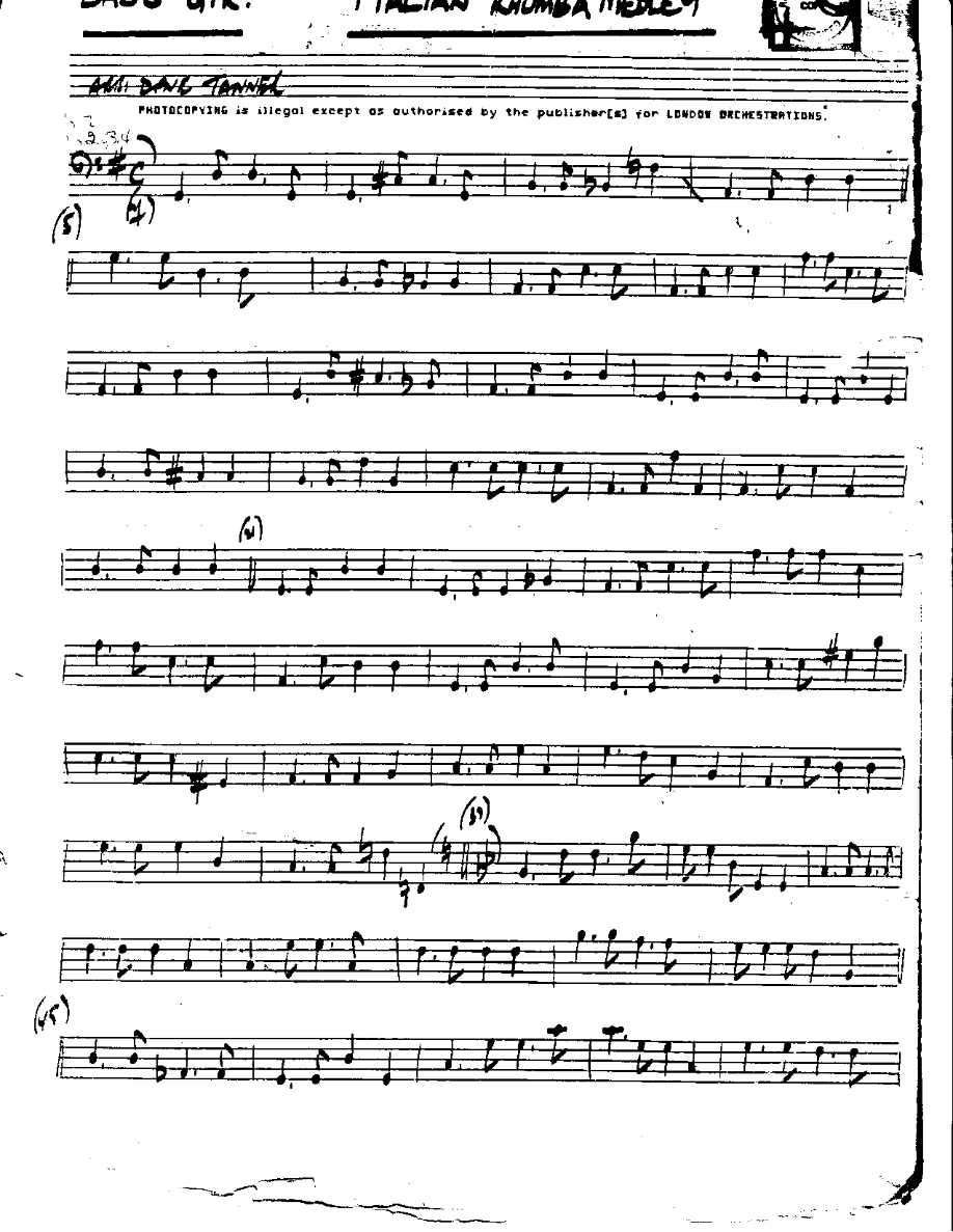 Italian Rhumba-Bass — Small Ensemble sheet music arranged by Mr. X | Latin Jazz