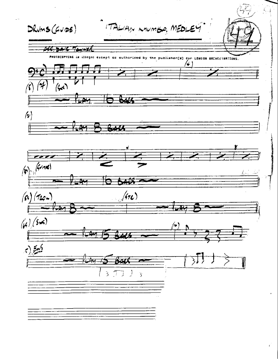 Italian Rhumba-Drums — sheet music cover (first page)