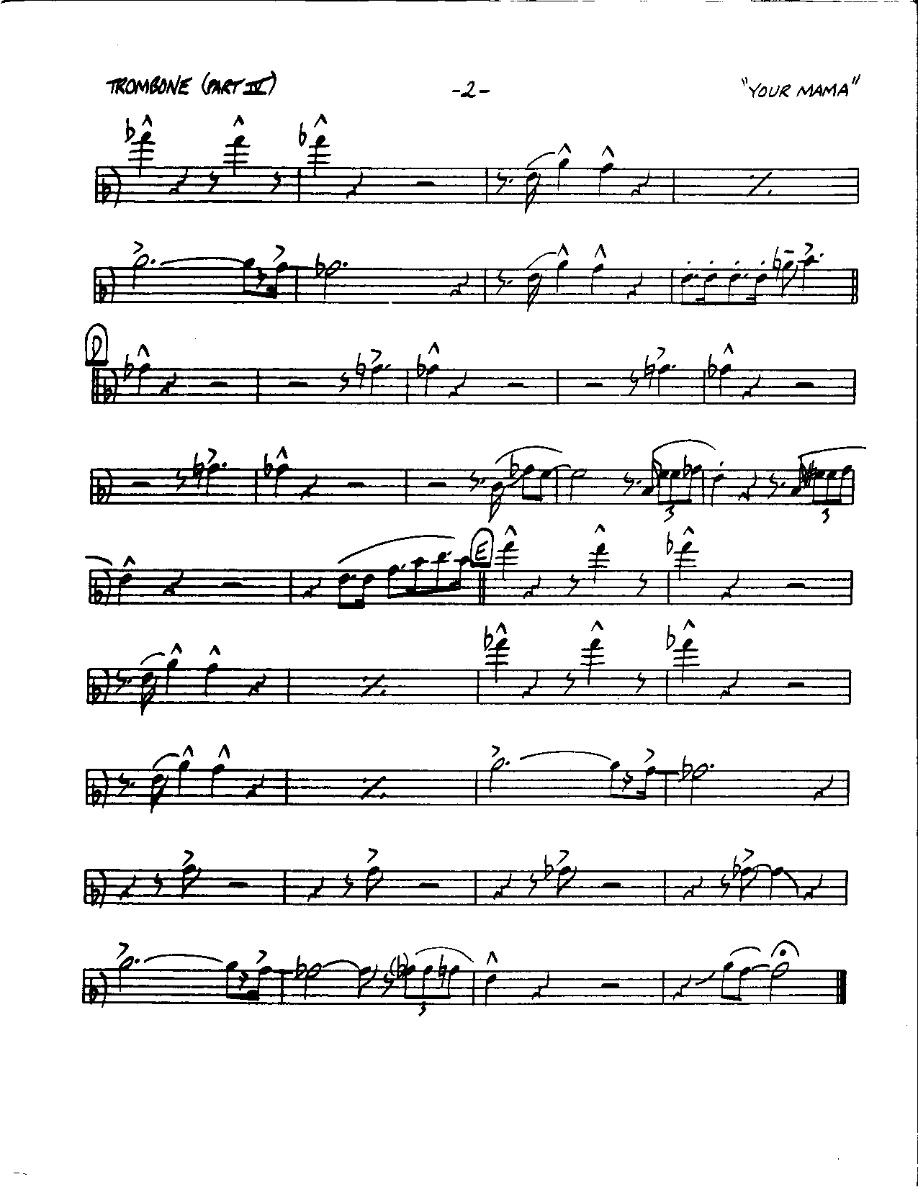 Circle 93-Your Mama don't Dance-Trombone — Small Ensemble sheet music arranged by Mr. X | Rock
