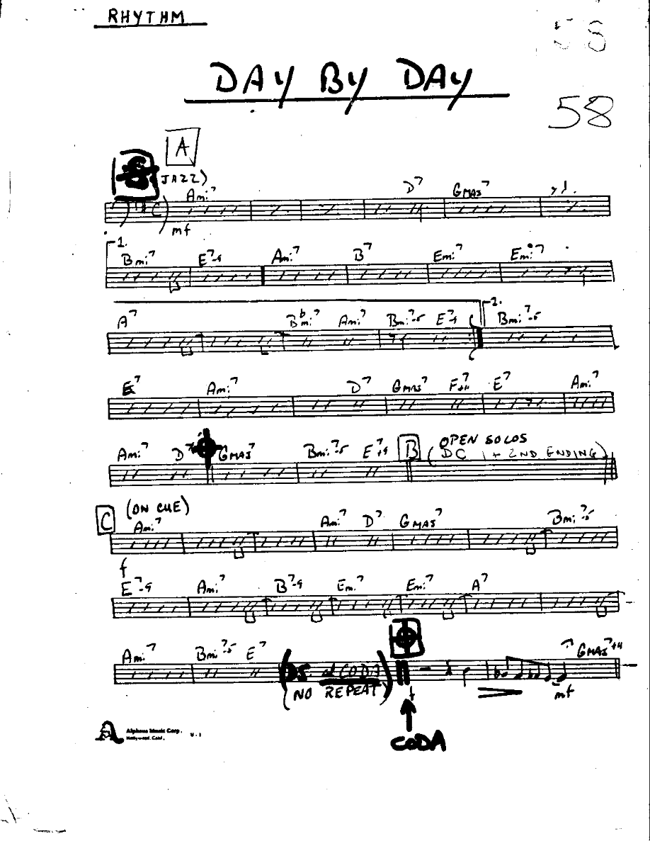 Day by Day-Bass — sheet music cover (first page)
