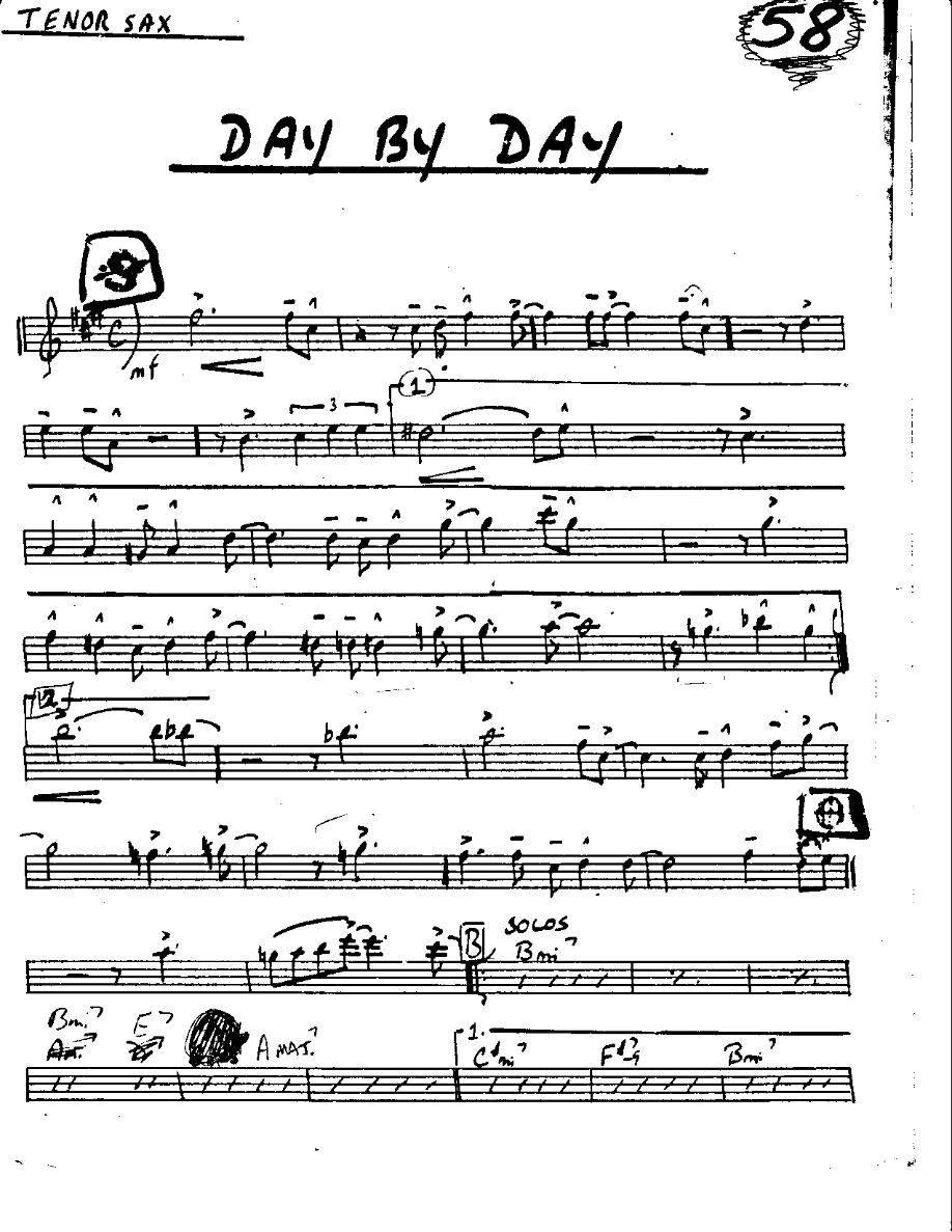 Day by Day-Tenor — sheet music cover (first page)