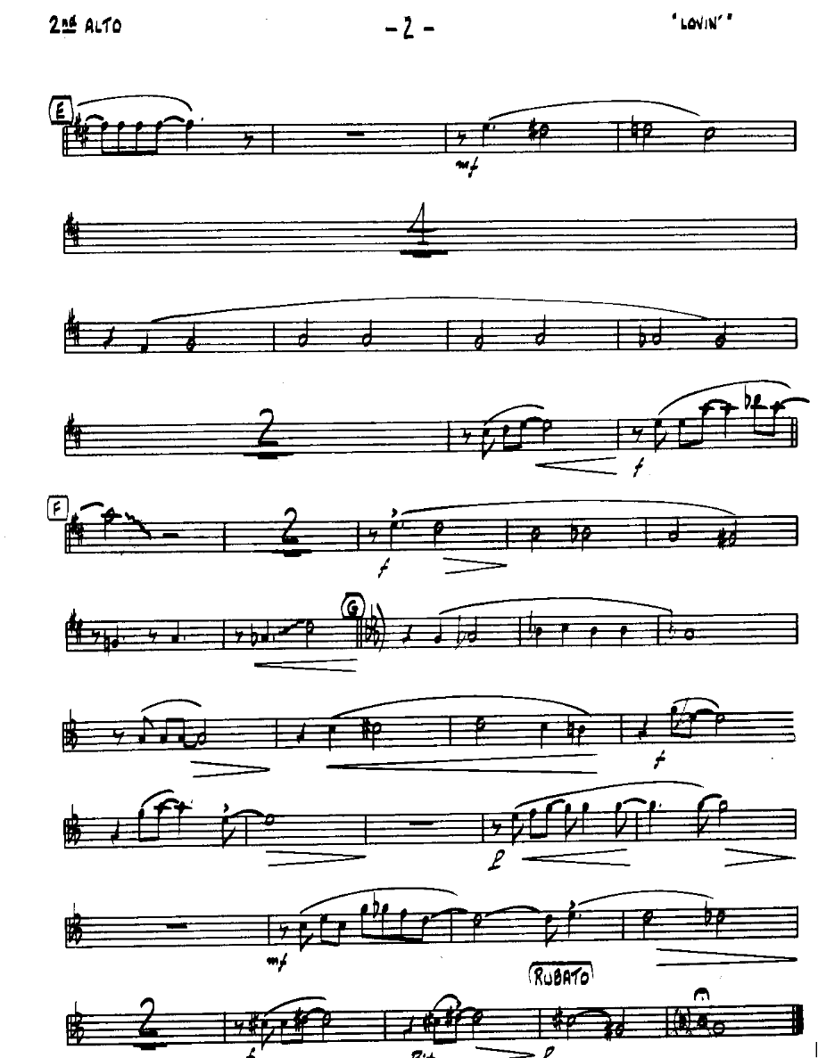 After the Lovin'-Alto — sheet music cover (first page)