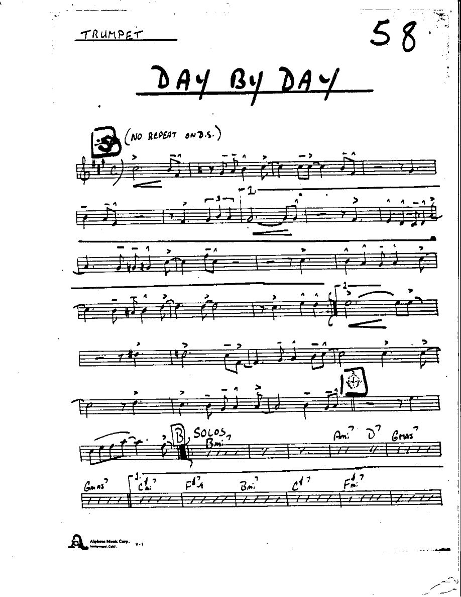 Day by Day-Trumpet — sheet music cover (first page)