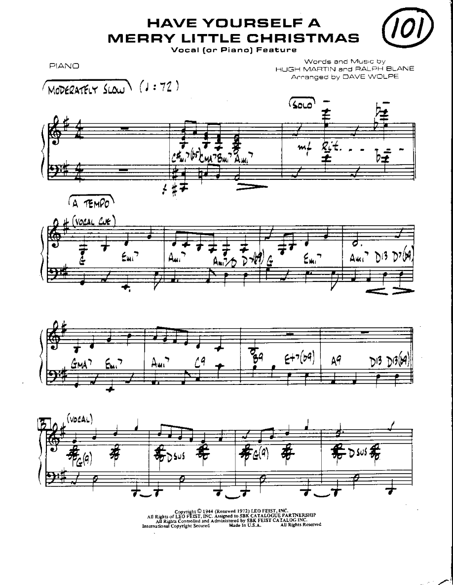 Circle 101-Have Yourself a Merry Christmas-Piano — Small Ensemble sheet music arranged by Mr. X | Christmas