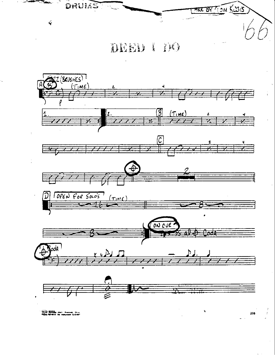 Deed I Do-Drums — sheet music cover (first page)