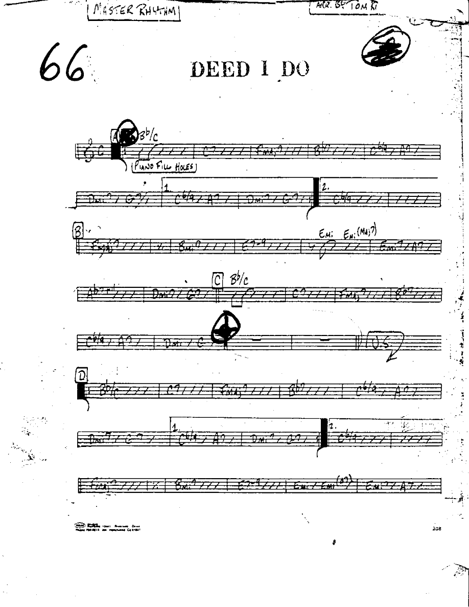Deed I Do-Piano — sheet music cover (first page)