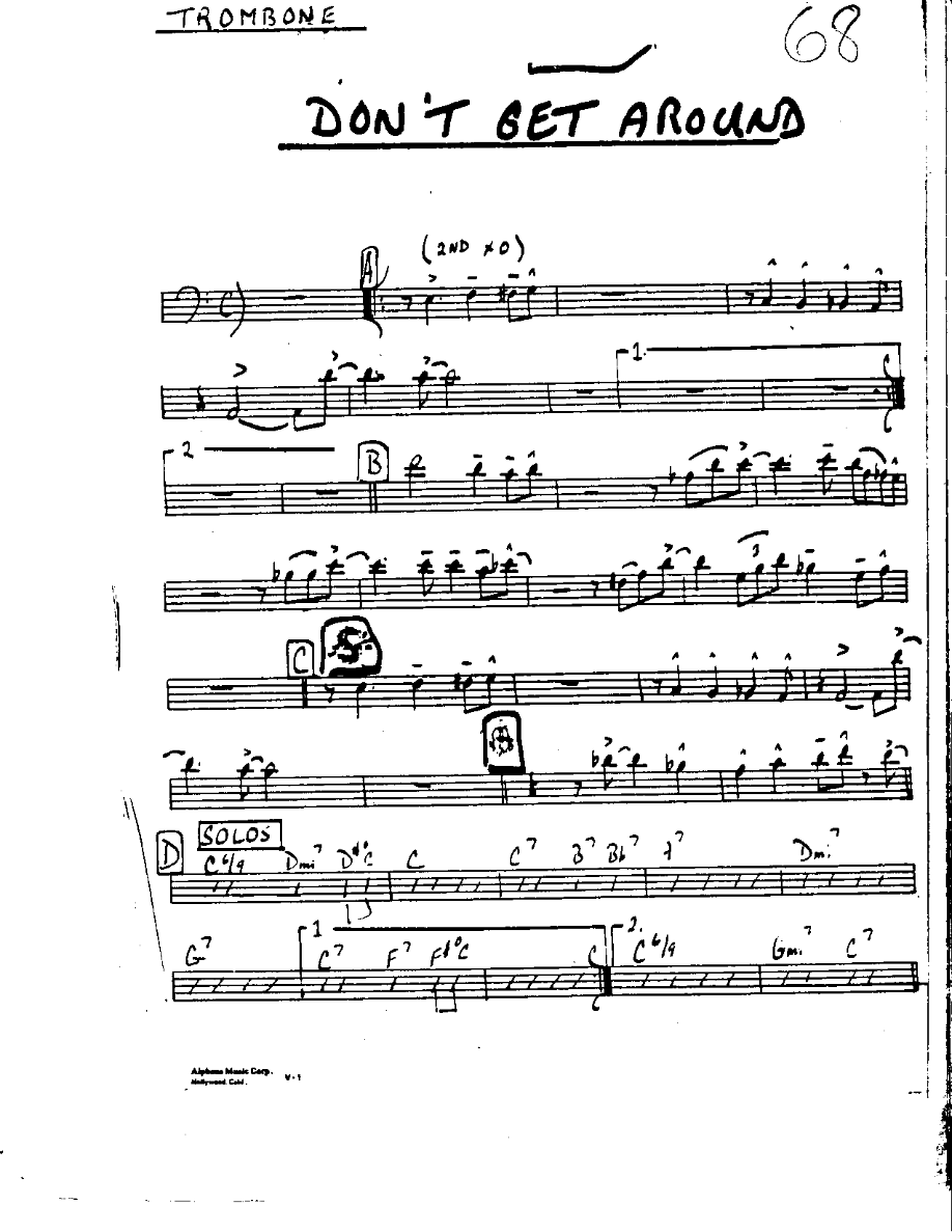 Dont get around much anymore-Trombone — sheet music cover (first page)