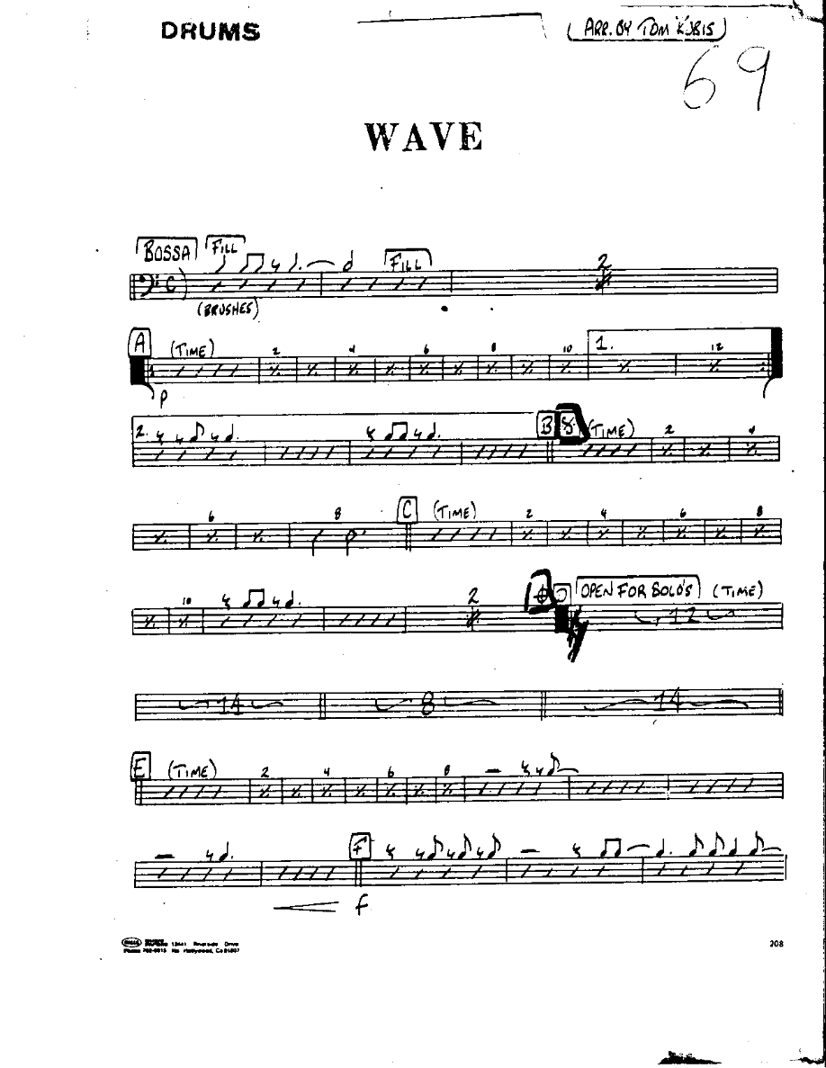Wave-Drums — sheet music cover (first page)