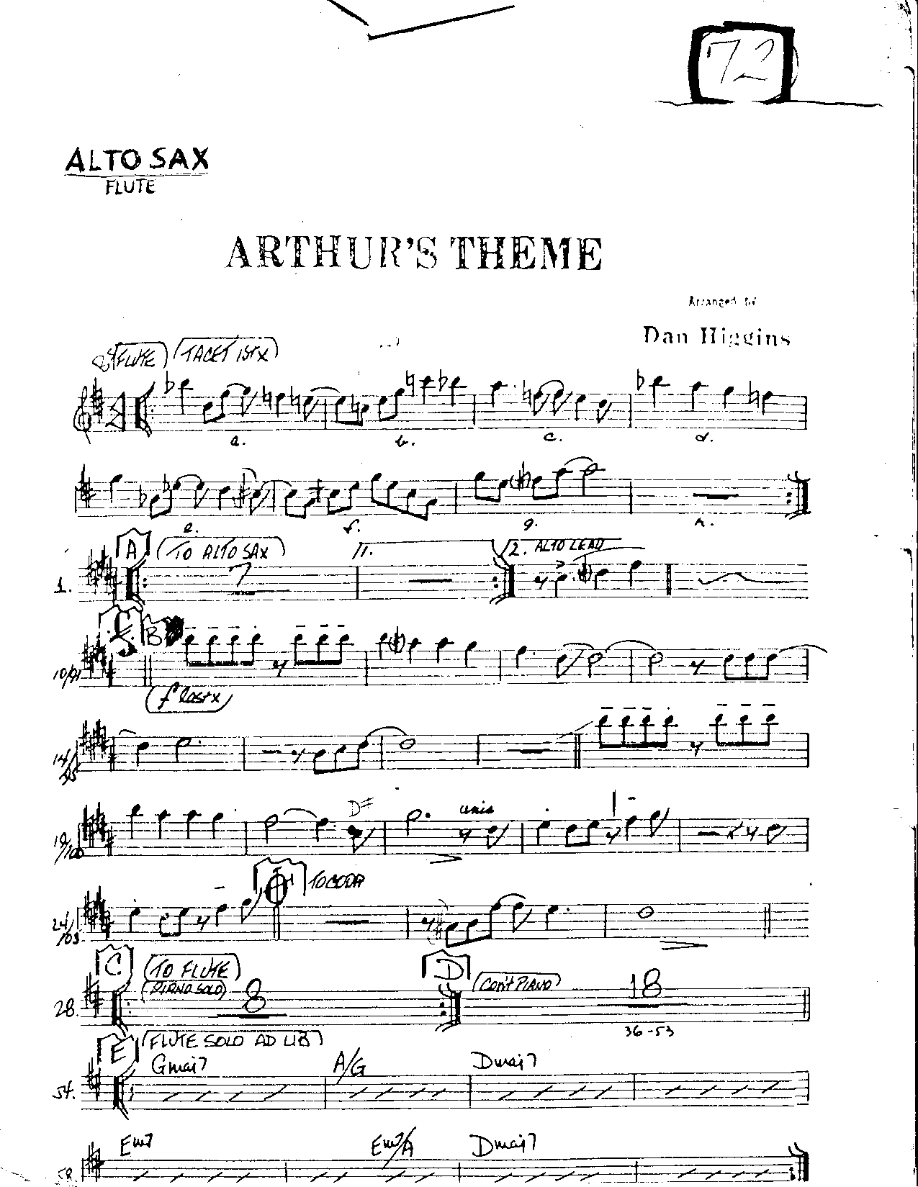 Arthur's Theme-Bass — Small Ensemble sheet music arranged by Mr. X | Film Music