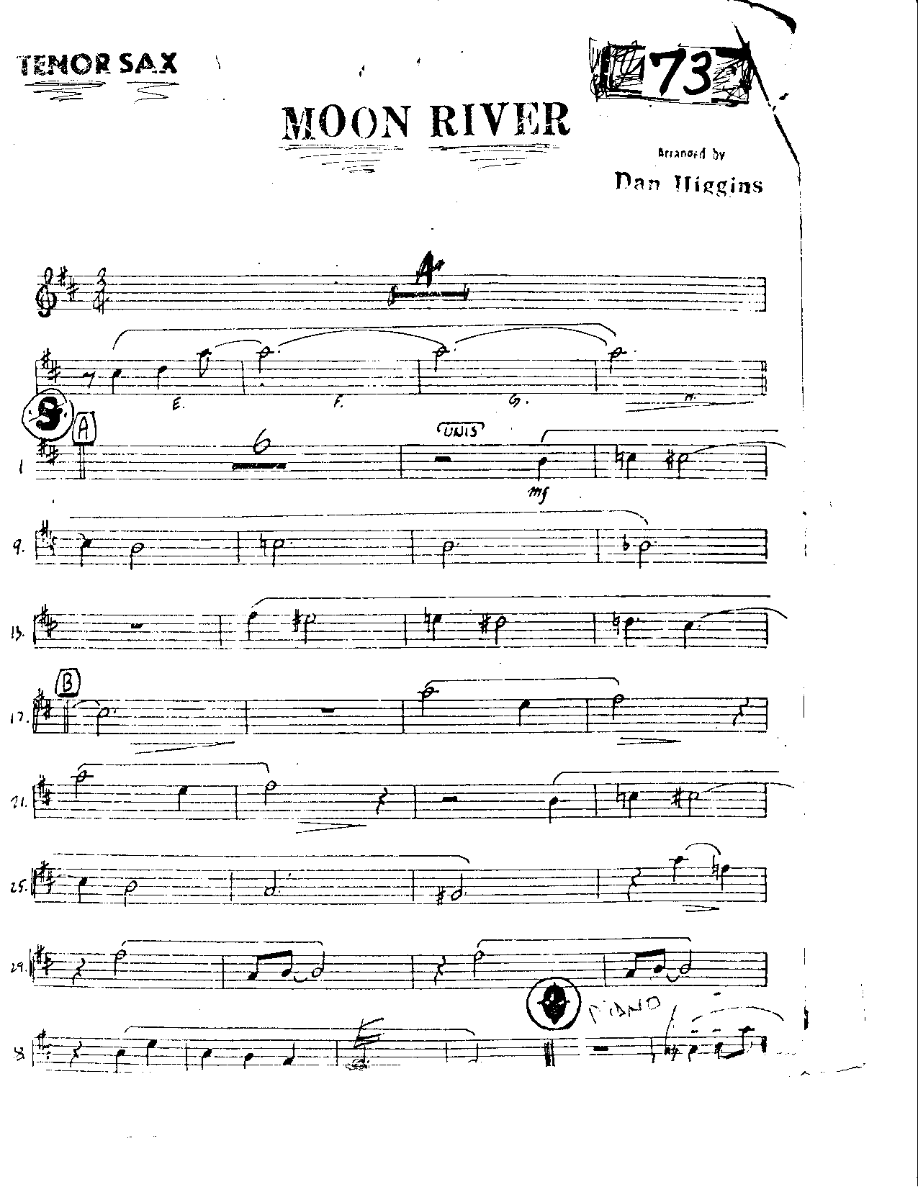 Moon River-Tenor — sheet music cover (first page)