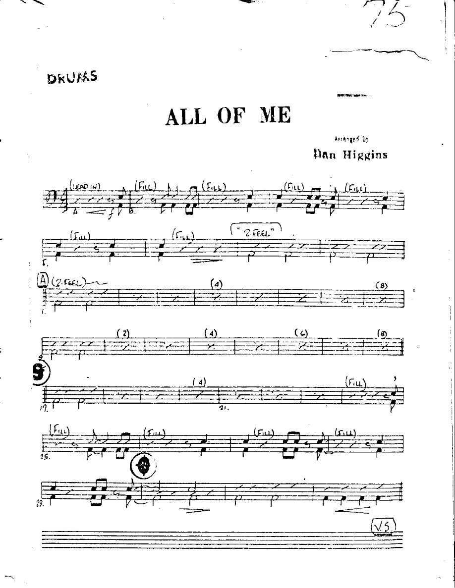 All of Me-Drums — Small Ensemble sheet music arranged by Mr. X | Jazz Standard