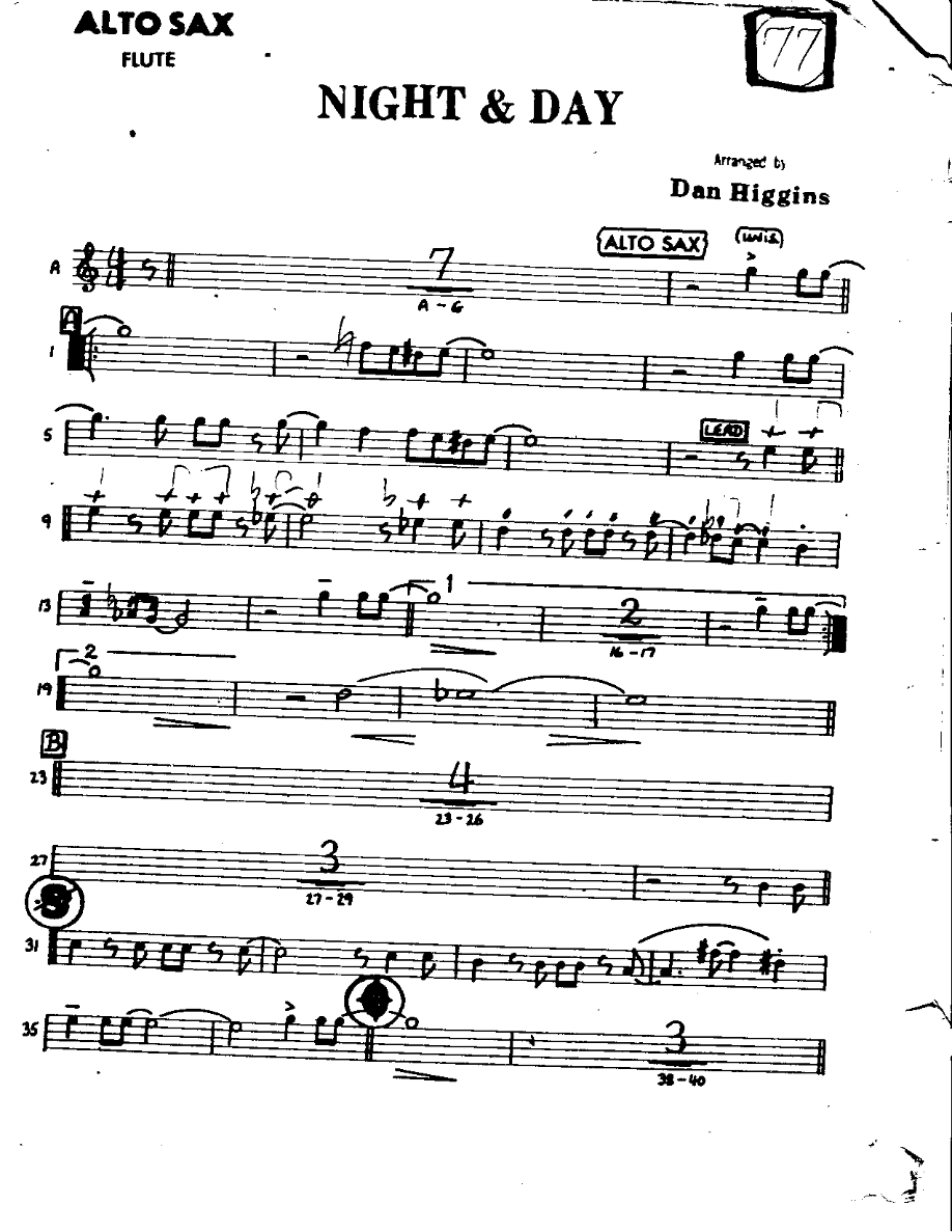 Night & Day-Alto — sheet music cover (first page)