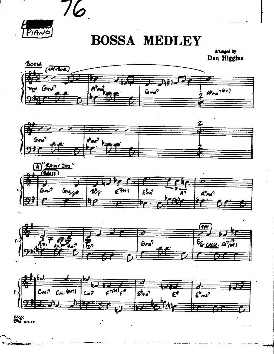 Bossa Medley-Piano — sheet music cover (first page)