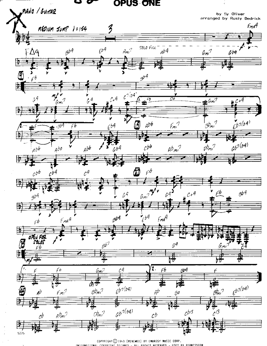 Opus 1-Piano — sheet music cover (first page)