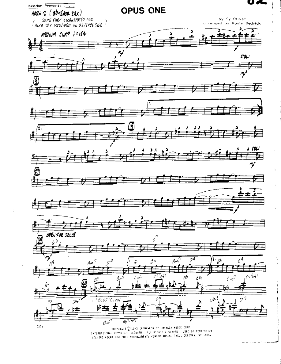 Opus 1-Tenor — sheet music cover (first page)