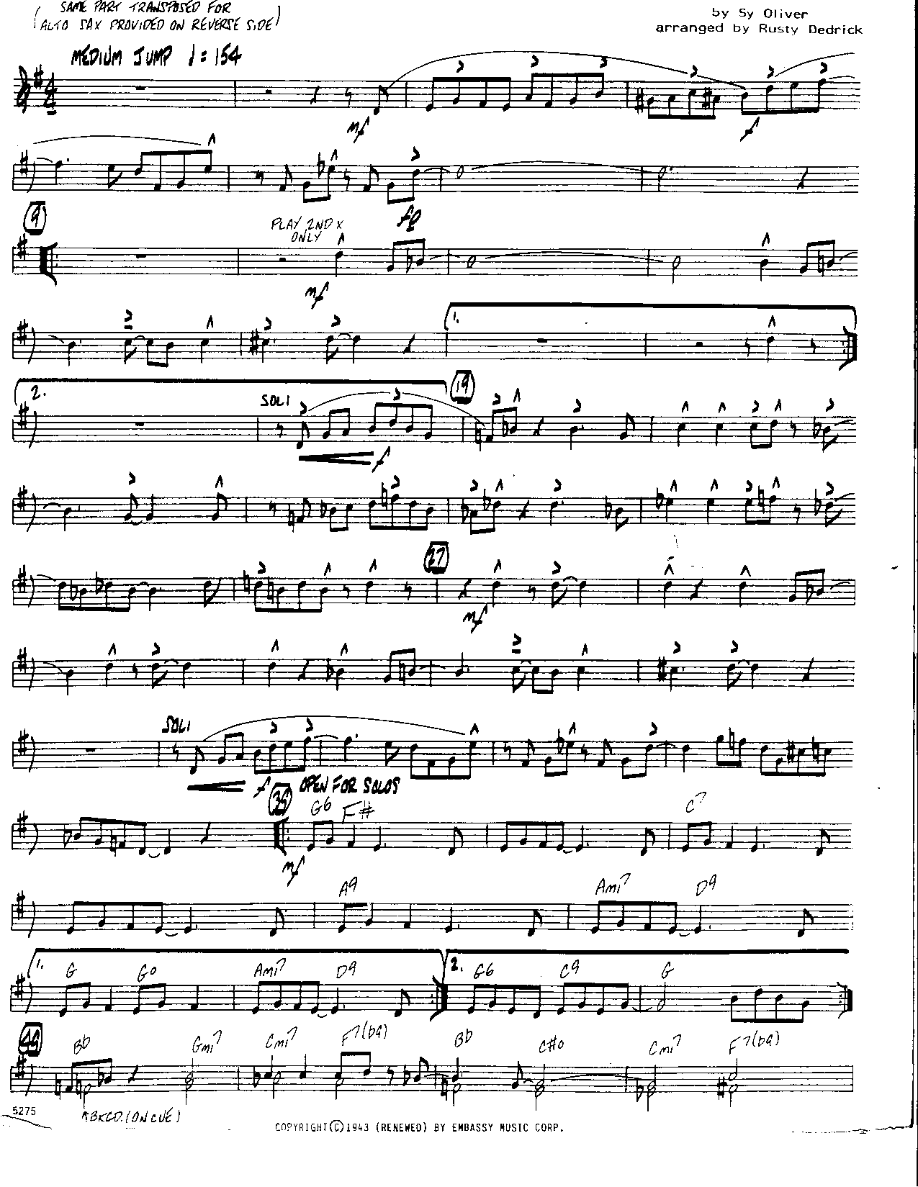 Opus 1-Trumpet — sheet music cover (first page)