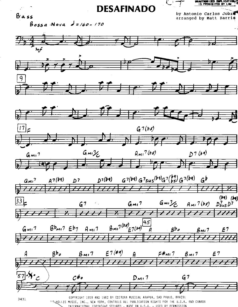 Desafinado-Bass — sheet music preview