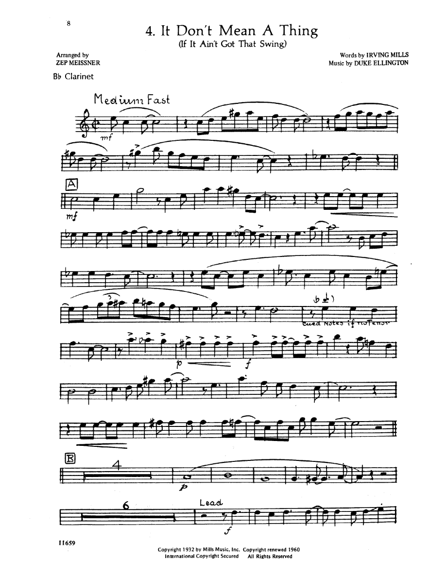 It Don't Mean A Thing — sheet music preview
