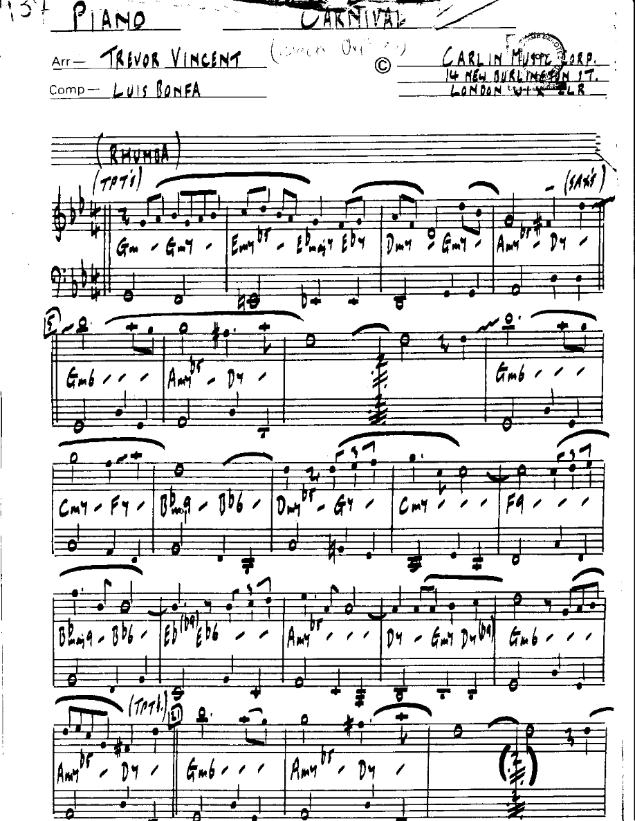 Carnival-Piano — sheet music cover (first page)