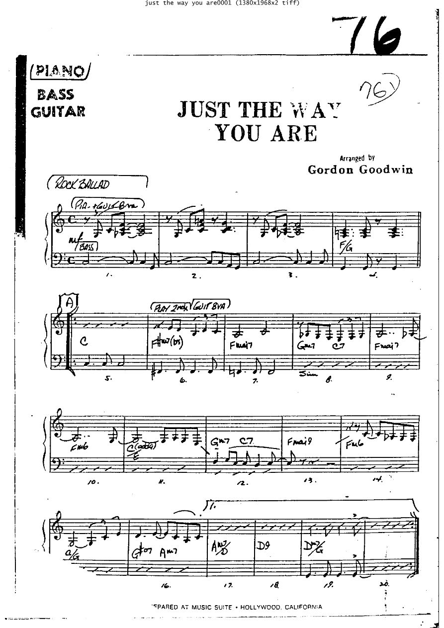 Just The Way You Are (S.Nestico) small band) — sheet music preview