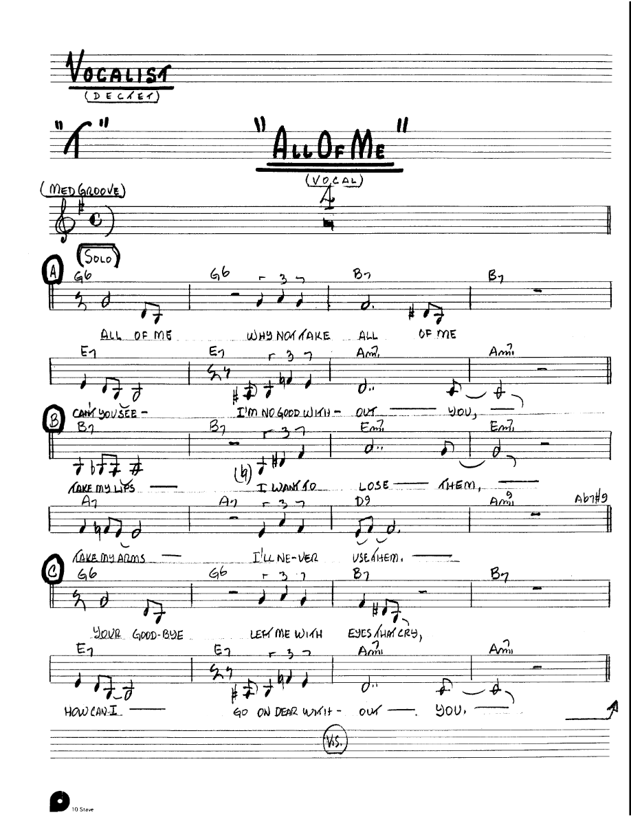 All Of Me (Kenton Dectet #T) 3213 — sheet music preview