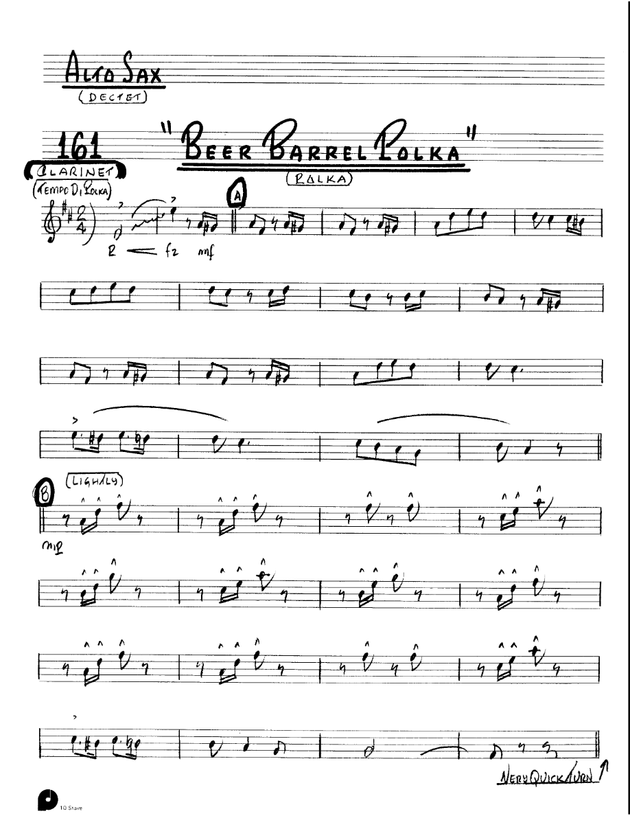 Beer Barrel Polka (Kenton Dectet #161) 3213 — sheet music preview