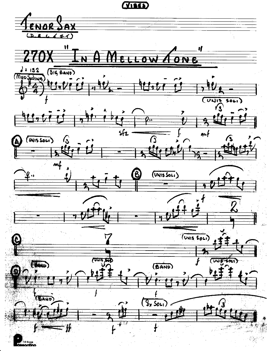 In A Mellow Tone (Kenton Dectet #270X) 3214 Vibes Opt — sheet music preview