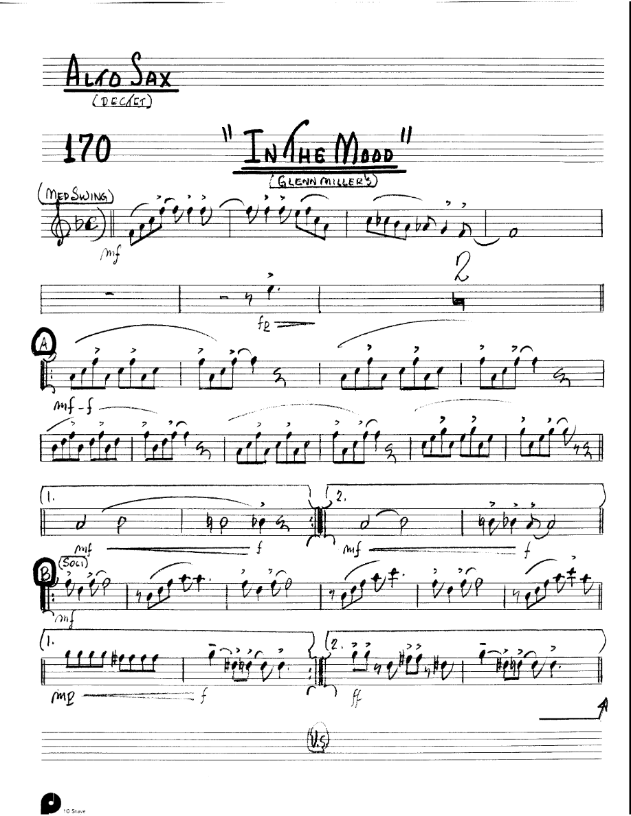 In The Mood (Kenton Dectet #170) 3213 — sheet music preview