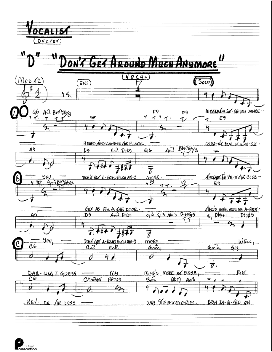 Don't Get Around Much Anymore — sheet music cover (first page)