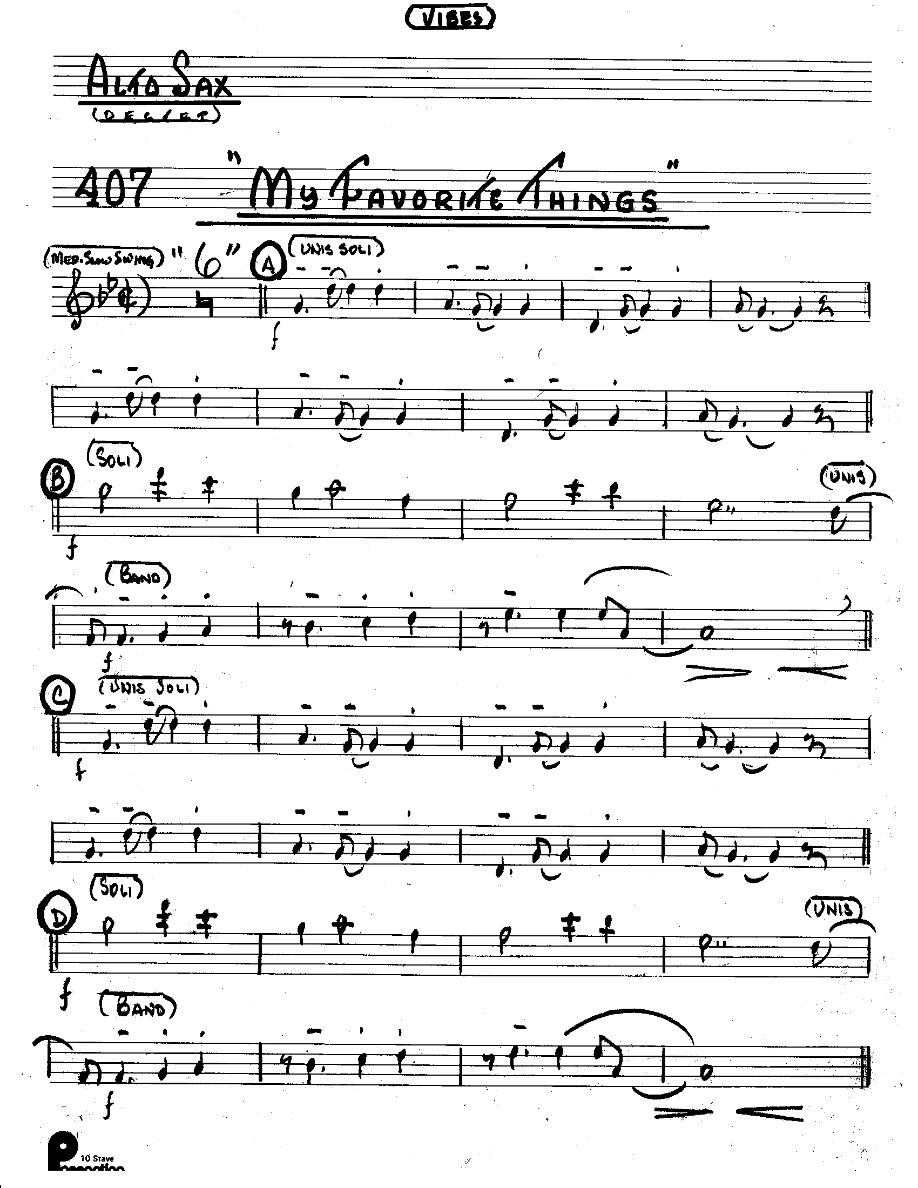 My Favorite Things (Kenton Dectet #407) 3214 Vibes Opt — sheet music preview