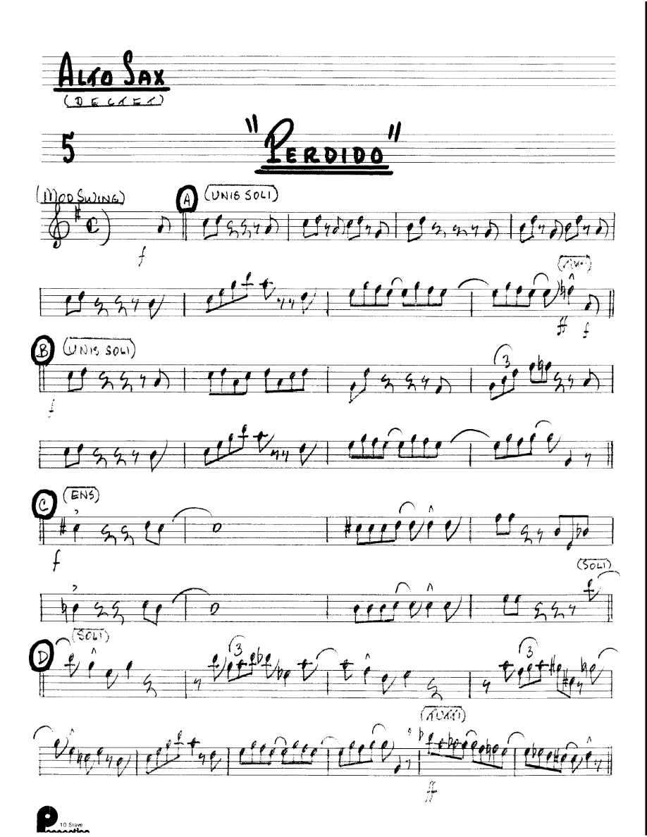Perdido (Kenton Dectet #005) 3213 — sheet music cover (first page)