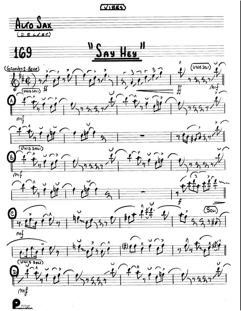 Say Hey (Kenton Dectet #169) 3214 Vibes Opt — sheet music preview