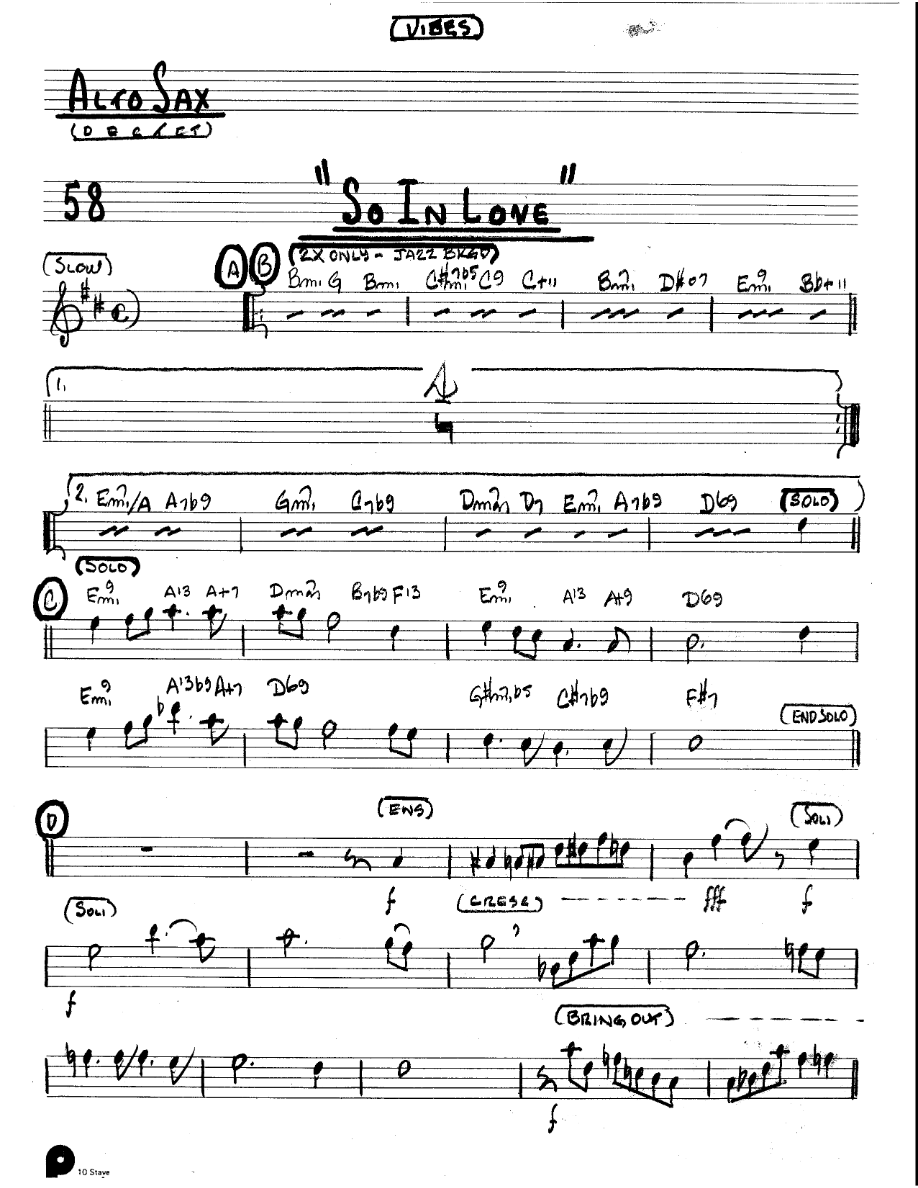 So In Love (Kenton Dectet #58) 3214 Vibes — sheet music preview