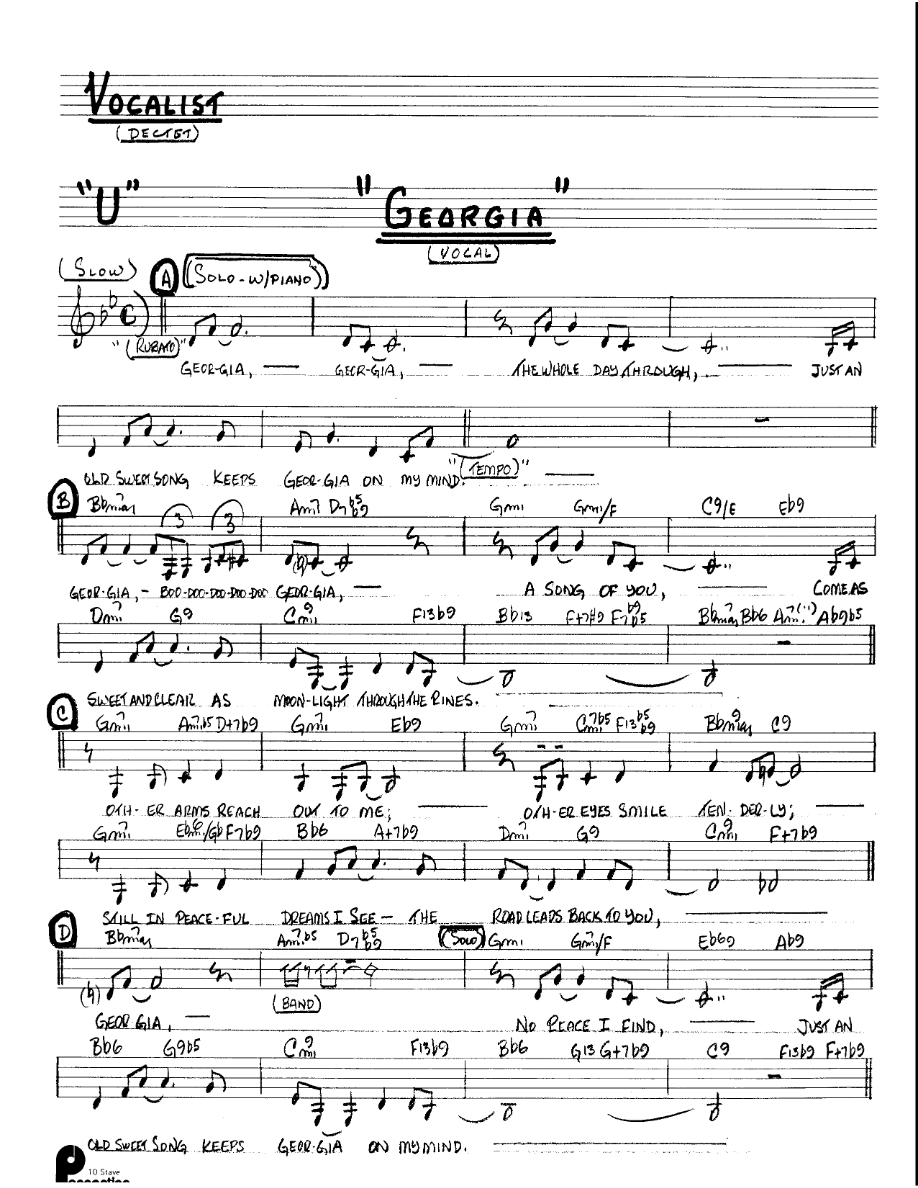 Georgia (Kenton Dectet #U) 3213 — sheet music cover (first page)