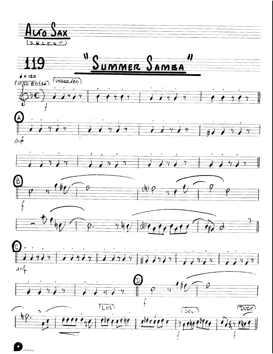 Summer Samba (Kenton Dectet #119) 3213 — sheet music preview