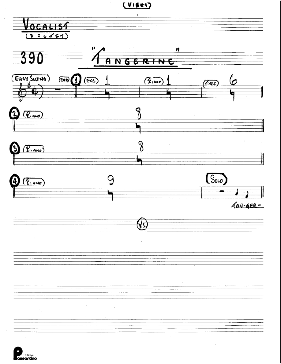 Tangerine (Kenton Dectet #390) 3214 Vibes V-C — sheet music preview