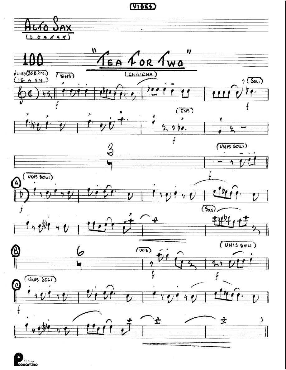 Tea For Two (Cha Cha) (Kenton Dectet #100) 3214 Vibes — sheet music preview